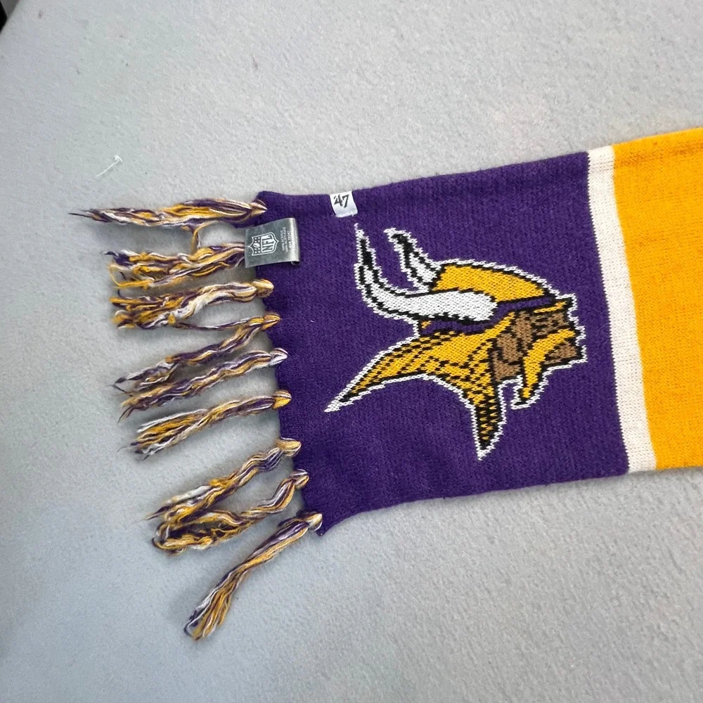 47 Brand Minnesota Vikings Scarf Skol Purple NFL Football Winter Fan Gear Thor